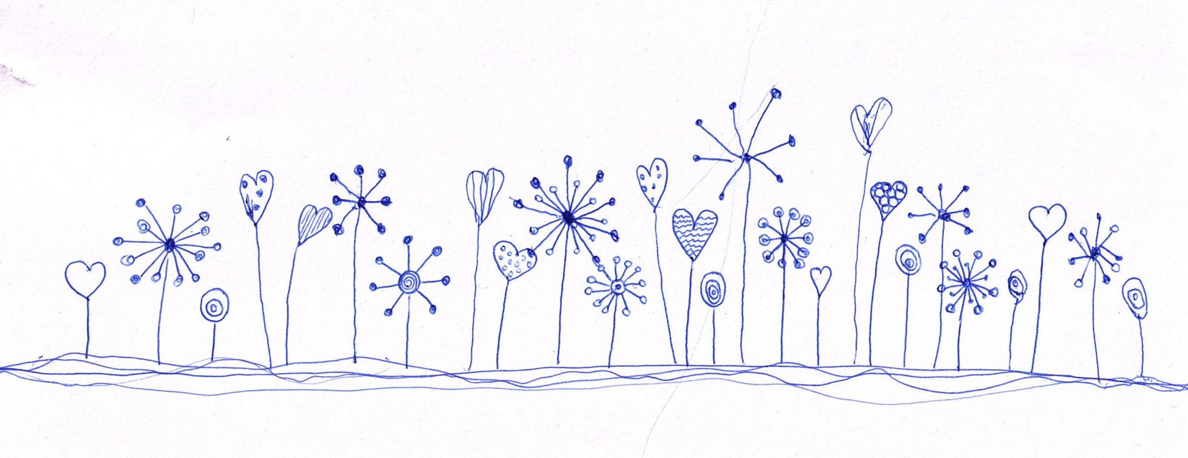 Kinderzeichnung: Blumen